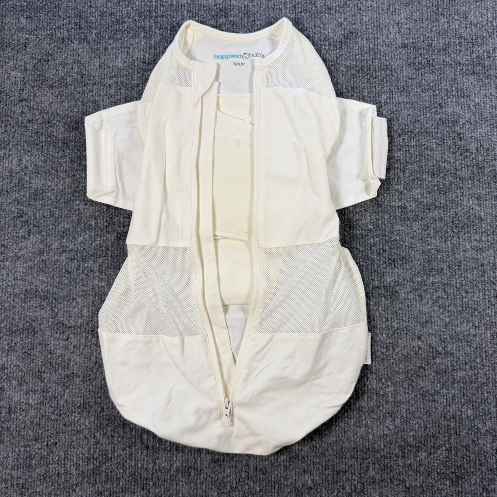 Happiest Baby SNOO Sack Organic Cotton Ivory White Size Small 0-2M Swaddle